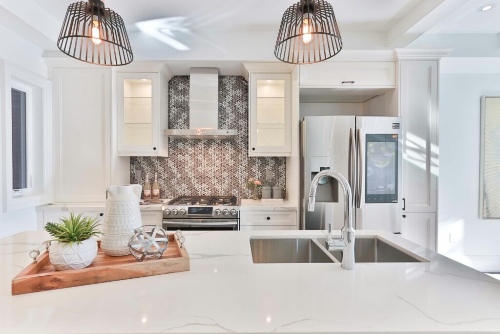 Modern, open plan kitchen. 